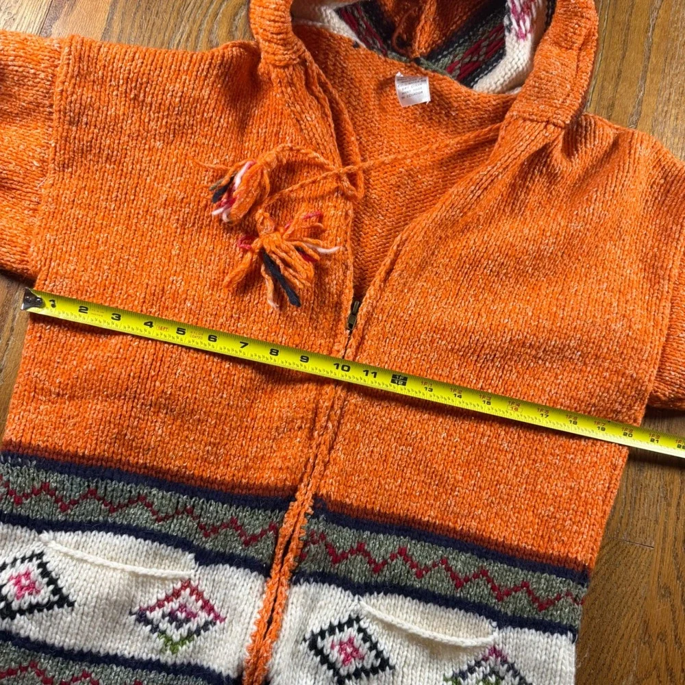 Sisandina Handicrafts M Wool Zip Pixie Cardigan Sweater Ecuador Hippie Festival